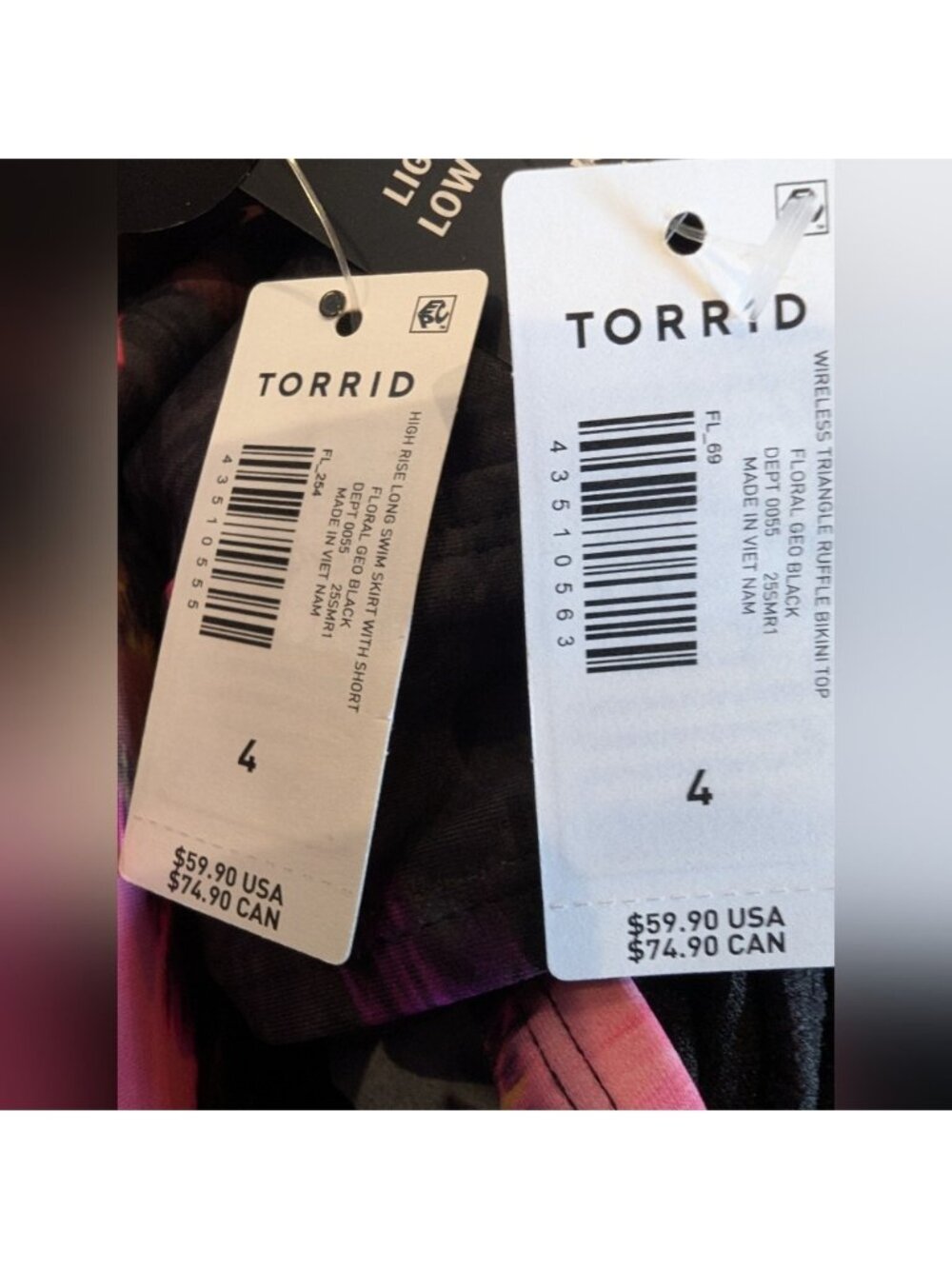 Torrid Wireless Floral Ruffle Bikini Top & Swim Skirt With Bottoms NWT Sz 4x - Picture 3 of 16